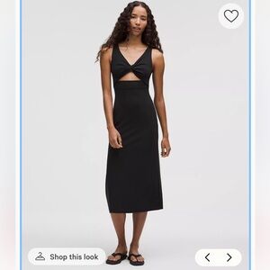 Lululemon Nulu Twist-Front Midi Dress Black Size Small